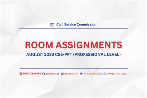 cse room assignment|ROOM ASSIGNMENTS: August 2023 Civil Service Exam – .